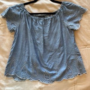 Denim top with White Stitching